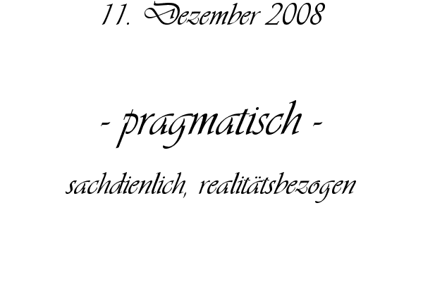 pragmatisch - sachdienlich, realit�tsbezogen