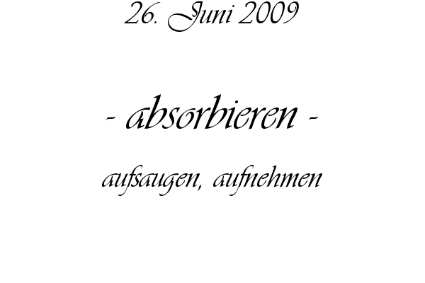 absorbieren - aufsaugen, aufnehmen