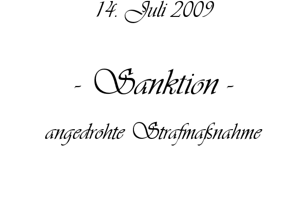 Sanktion - angedrohte Strafma�nahme