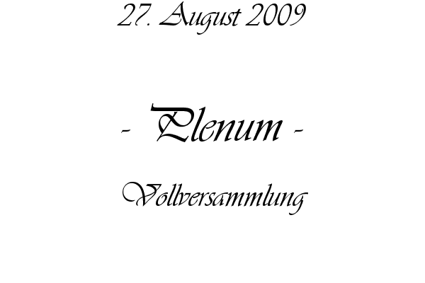 Plenum - Vollversammlung