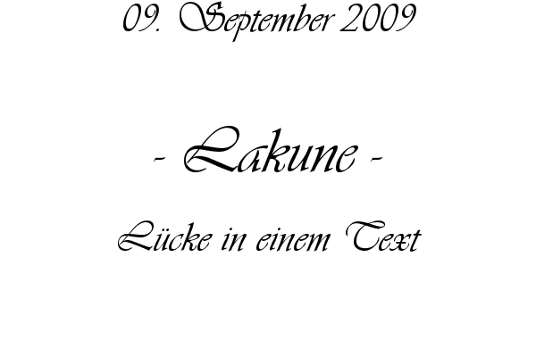 Lakune - L�cke in einem Text