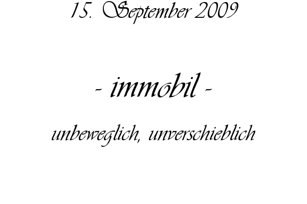 immobil - unbeweglich, unverschieblich