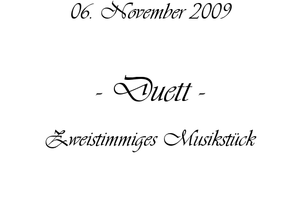 Duett - Zweistimmiges Musikst�ck