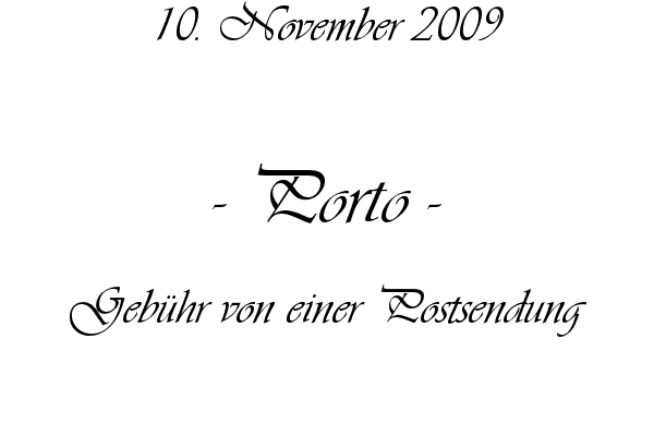 Porto - Geb�hr von einer Postsendung