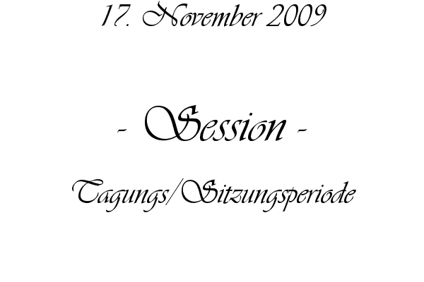 Session - Tagungs/Sitzungsperiode