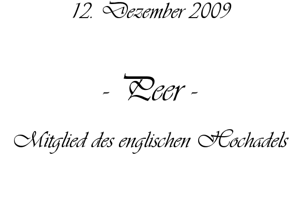 Peer - Mitglied des englischen Hochadels