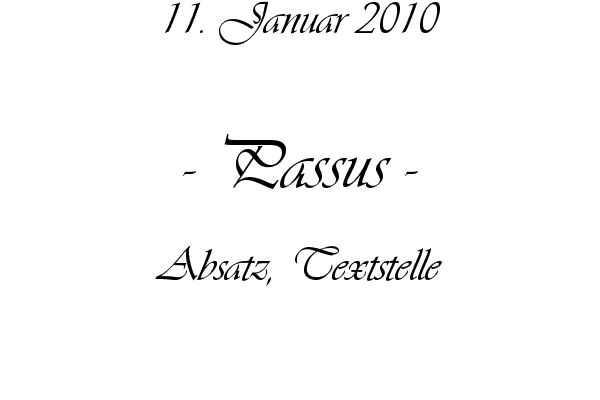 Passus - Absatz, Textstelle