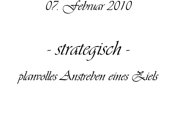 strategisch - planvolles Anstreben eines Ziels