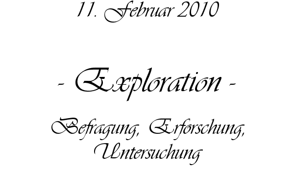 Exploration - Befragung, Erforschung, Untersuchung