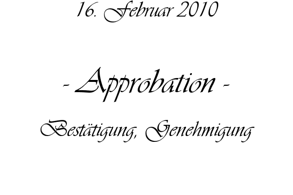 Approbation - Best�tigung, Genehmigung