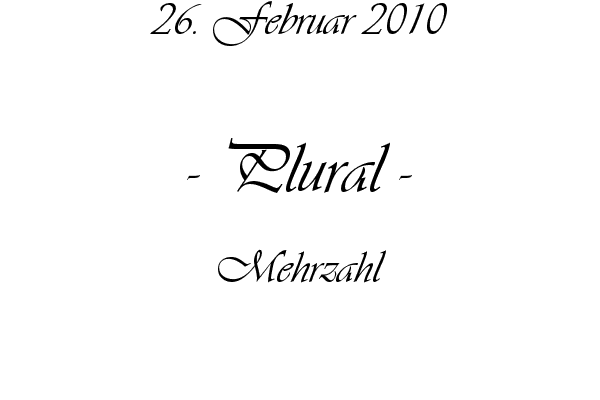 Plural - Mehrzahl