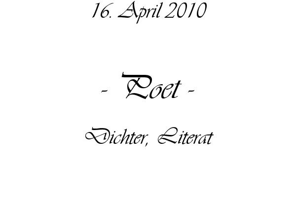 Poet - Dichter, Literat