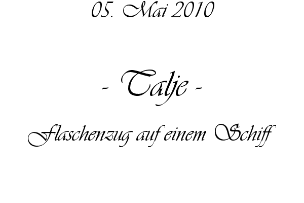 Talje - Flaschenzug auf einem Schiff