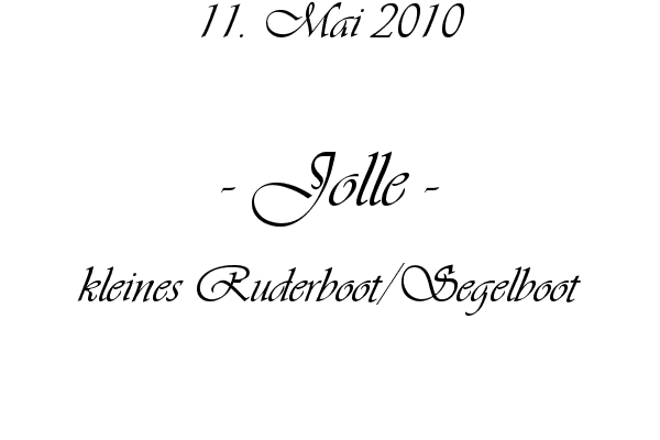 Jolle - kleines Ruderboot/Segelboot