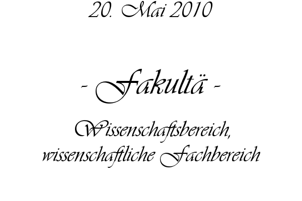 Fakult� - Wissenschaftsbereich, wissenschaftliche Fachbereich
