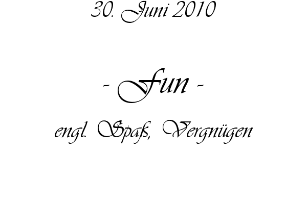 Fun - engl. Spa�, Vergn�gen