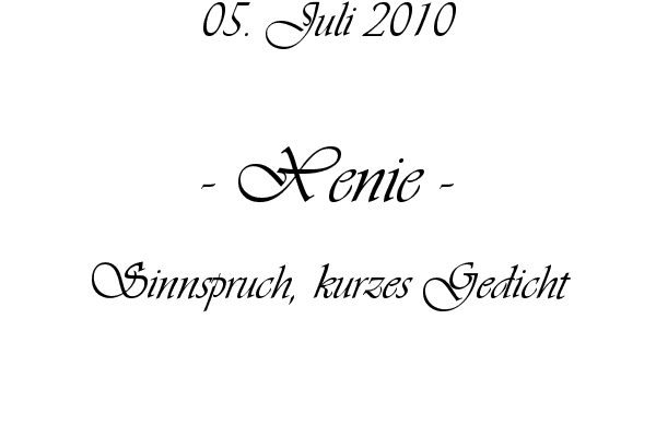 Xenie - Sinnspruch, kurzes Gedicht