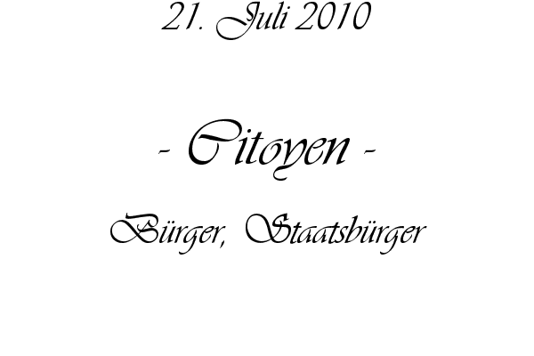Citoyen - B�rger, Staatsb�rger
