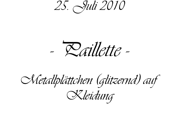 Paillette - Metallpl�ttchen (glitzernd) auf Kleidung