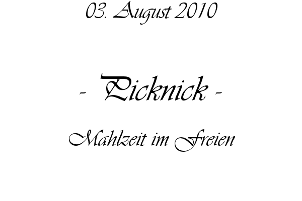 Picknick - Mahlzeit im Freien