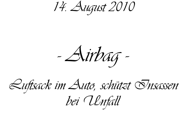 Airbag - Luftsack im Auto, sch�tzt Insassen bei Unfall
