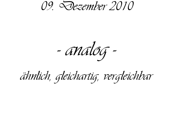analog - �hnlich, gleichartig, vergleichbar