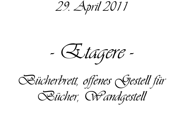 Etagere - B�cherbrett, offenes Gestell f�r B�cher, Wandgestell