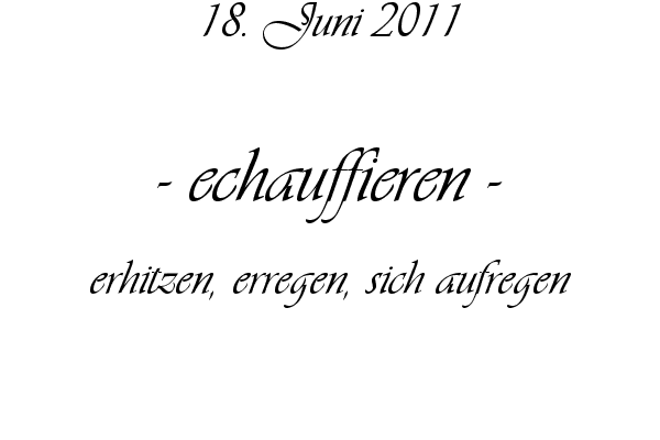 echauffieren - erhitzen, erregen, sich aufregen