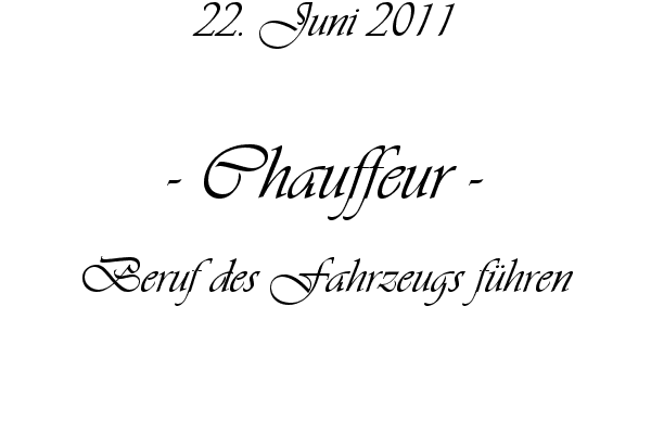 Chauffeur - Beruf des Fahrzeugs f�hren