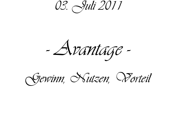 Avantage - Gewinn, Nutzen, Vorteil