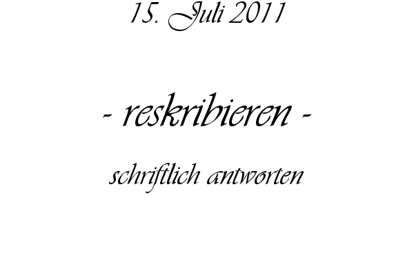 reskribieren - schriftlich antworten