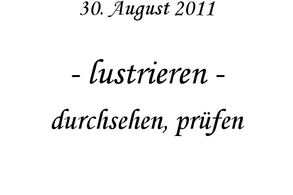lustrieren - durchsehen, pr�fen