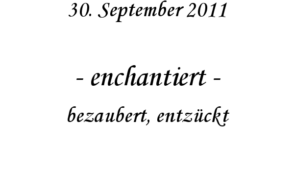 enchantiert - bezaubert, entz�ckt