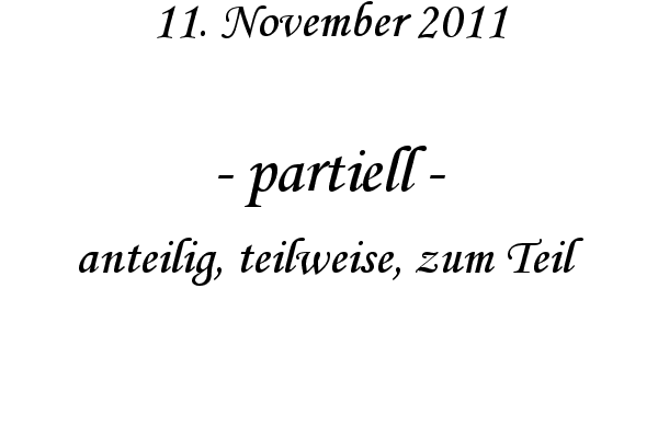 partiell - anteilig, teilweise, zum Teil