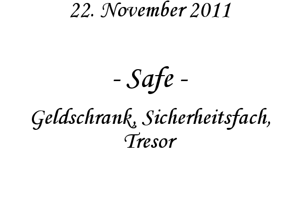 Safe - Geldschrank, Sicherheitsfach, Tresor