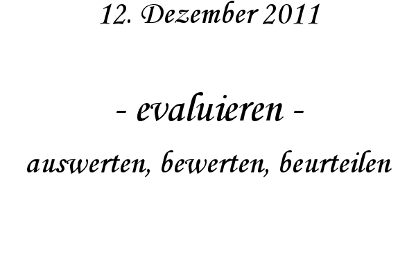 evaluieren - auswerten, bewerten, beurteilen