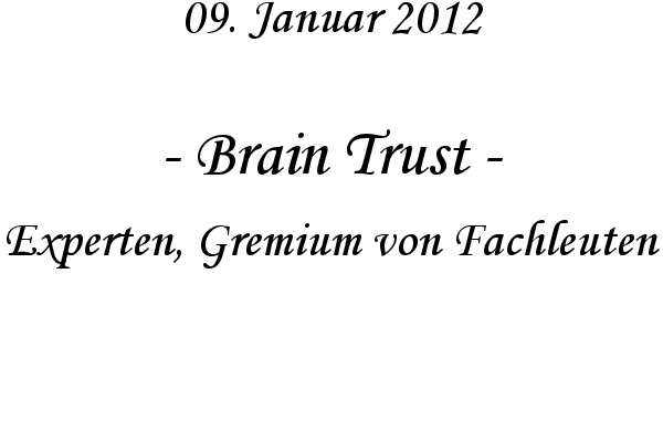 Brain Trust - Experten, Gremium von Fachleuten