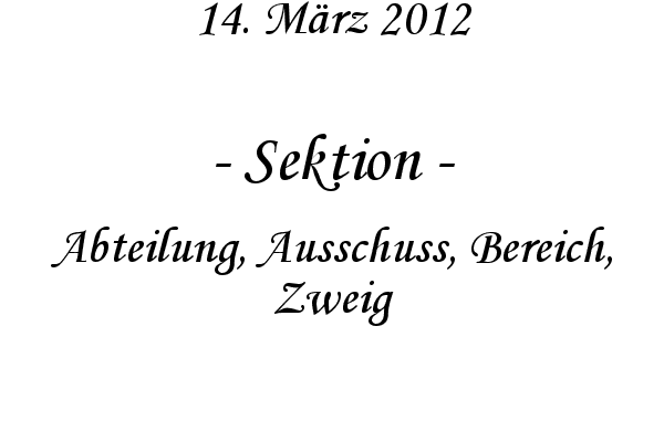 Sektion - Abteilung, Ausschuss, Bereich, Zweig