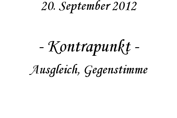 Kontrapunkt - Ausgleich, Gegenstimme