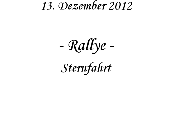 Rallye - Sternfahrt