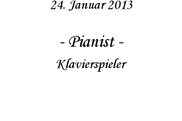 Pianist - Klavierspieler