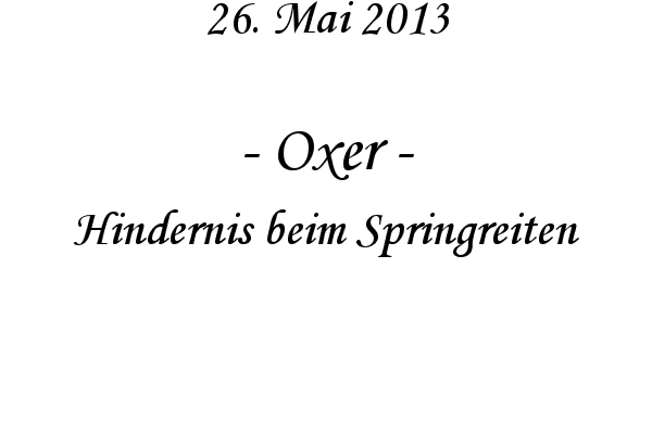 Oxer - Hindernis beim Springreiten