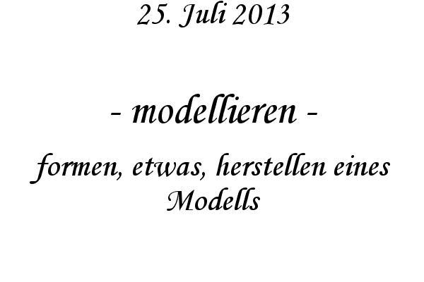 modellieren - formen, etwas, herstellen eines Modells