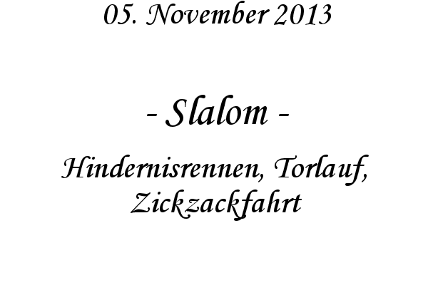 Slalom - Hindernisrennen, Torlauf, Zickzackfahrt