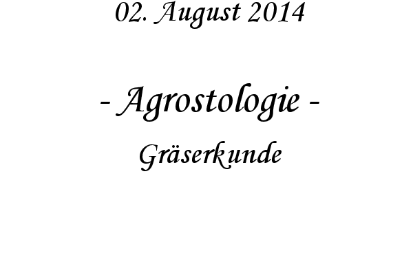Agrostologie - Grserkunde