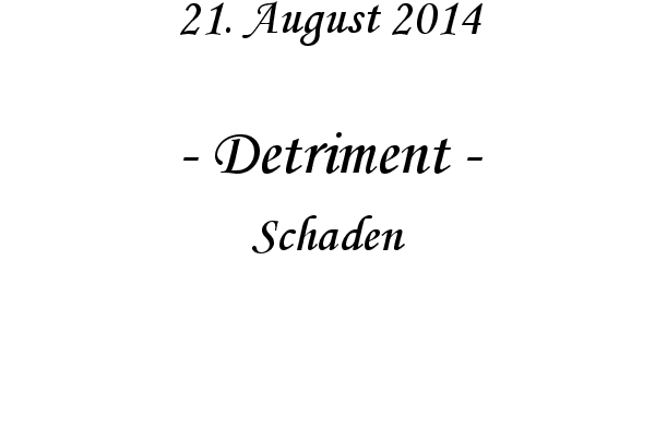 Detriment - Schaden
