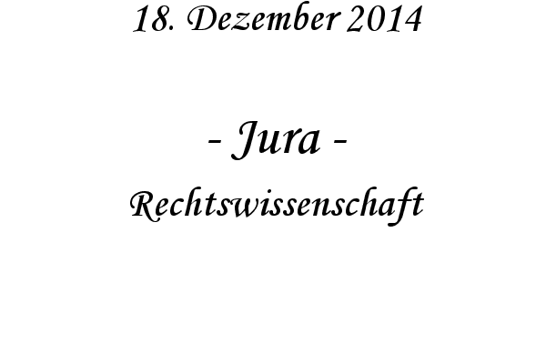 Jura - Rechtswissenschaft