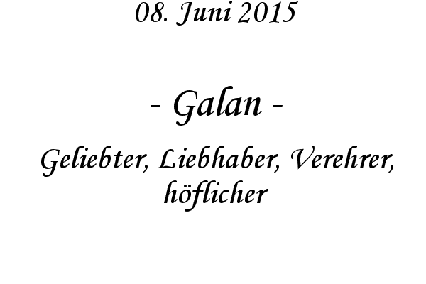 Galan - Geliebter, Liebhaber, Verehrer, hflicher
