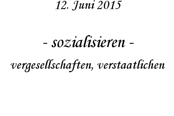 sozialisieren - vergesellschaften, verstaatlichen
