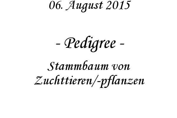 Pedigree - Stammbaum von Zuchttieren/-pflanzen

